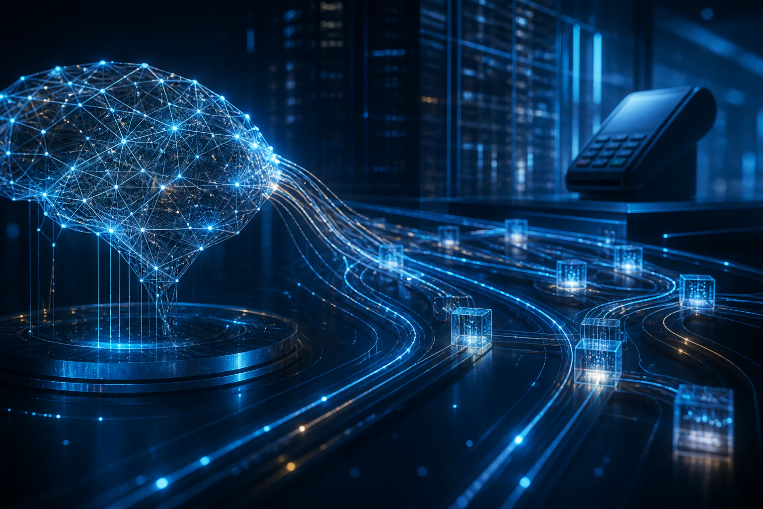 Artificial intelligence network connected to secure payment infrastructure