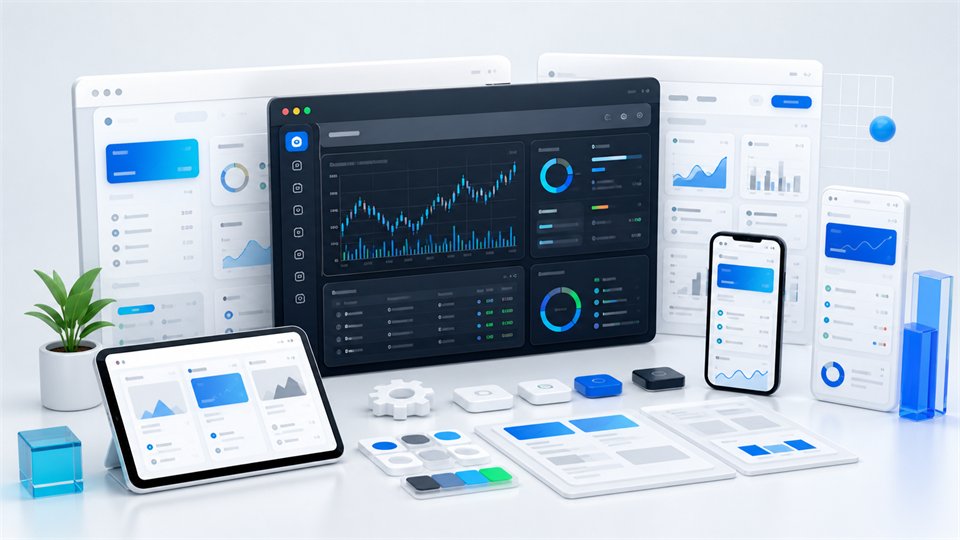 Frontend dashboard and responsive interface systems
