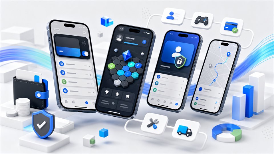 Mobile app product flows for wallets games and accounts