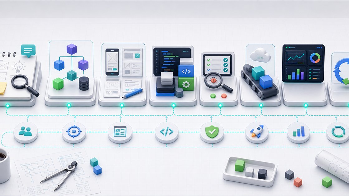 Product engineering delivery workflow from discovery and architecture through UX design development QA deployment monitoring and iteration